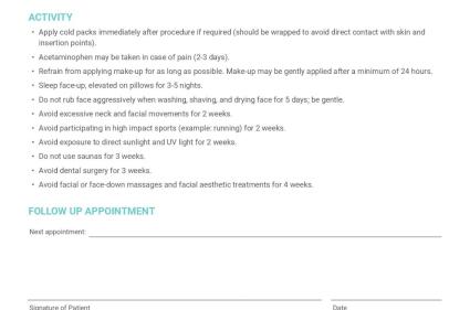 Post Procedure Instalift